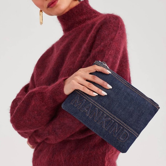 7 For All Mankind Mohair Wool Blend Balloon Sleeve Mock Neck Pullover Sw… - Picture 5 of 16